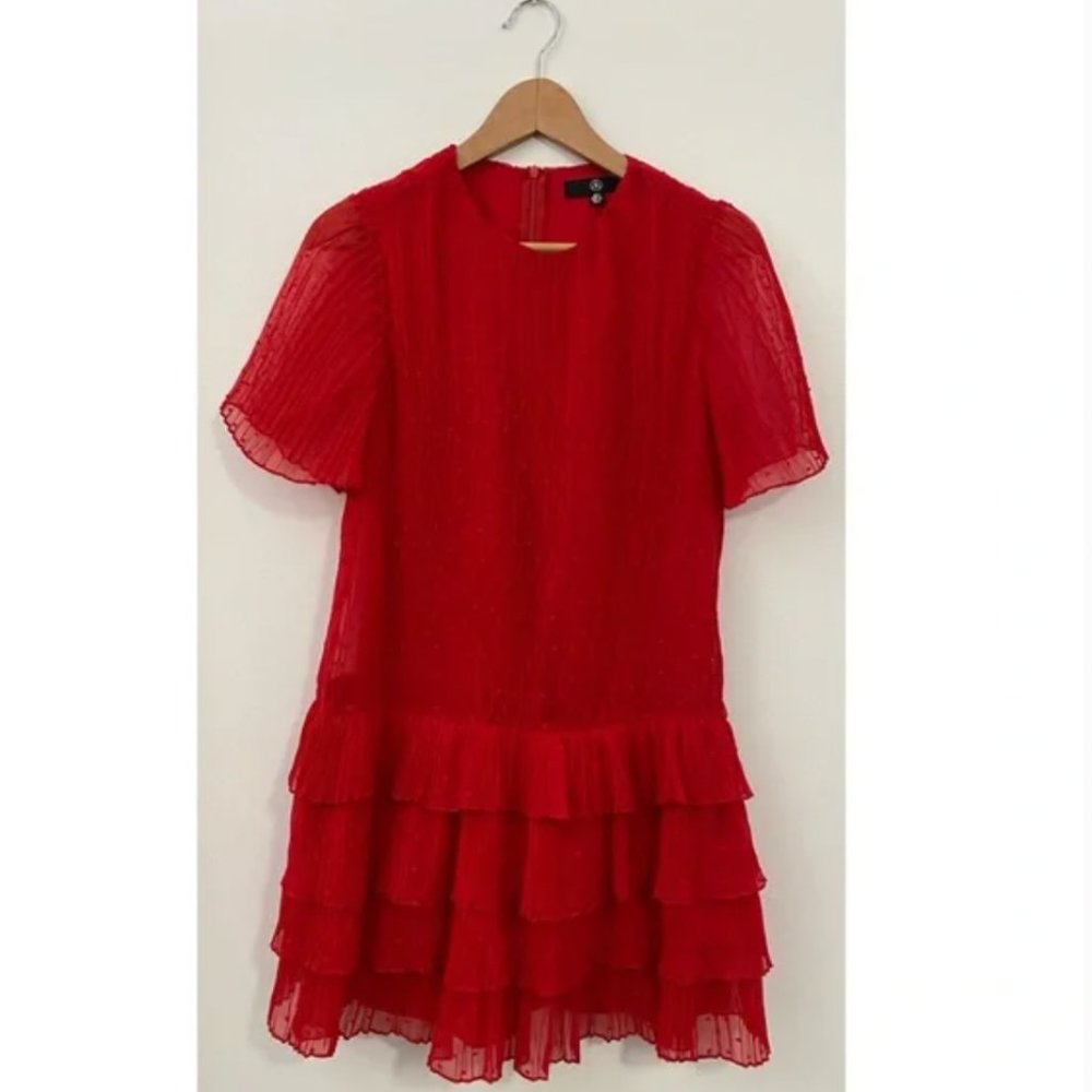 Missguided Red Tiered Dress Size 2